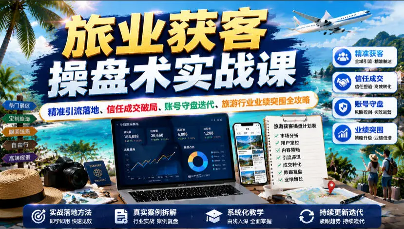 旅业获客操盘术实战课|精准引流落地、信任成交破局 第1张 旅业获客操盘术实战课|精准引流落地、信任成交破局 第1张