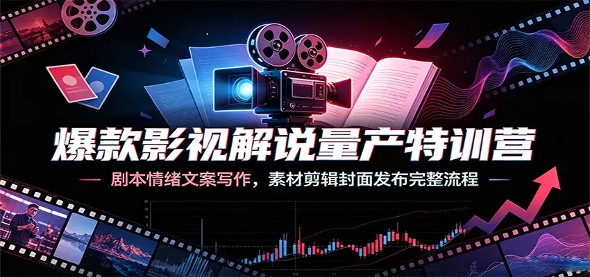 爆款影视解说量产特训营:剧本情绪文案写作,剪辑发布完整流程 第1张 爆款影视解说量产特训营:剧本情绪文案写作,剪辑发布完整流程 第1张