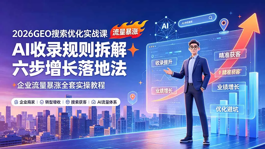 2026GEO搜索优化实战课:AI收录规则拆解 第1张 2026GEO搜索优化实战课:AI收录规则拆解 第1张
