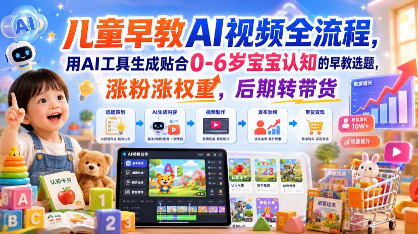 儿童早教AI视频全流程,用AI工具生成贴合0-6岁宝宝认知的早教选题 第1张 儿童早教AI视频全流程,用AI工具生成贴合0-6岁宝宝认知的早教选题 第1张