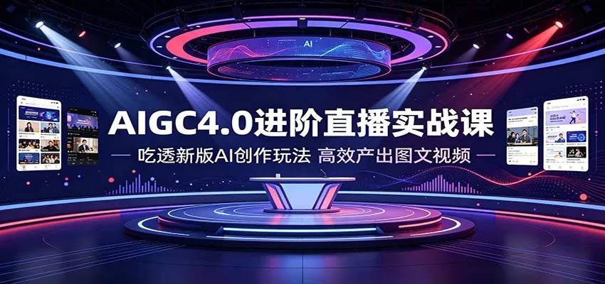 AIGC4.0进阶直播实战课:吃透新版AI创作玩法,高效产出图文视频 第1张 AIGC4.0进阶直播实战课:吃透新版AI创作玩法,高效产出图文视频 第1张