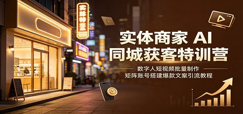 实体商家AI同城获客特训营:数字人短视频批量制作,矩阵账号引流教程 第1张 实体商家AI同城获客特训营:数字人短视频批量制作,矩阵账号引流教程 第1张