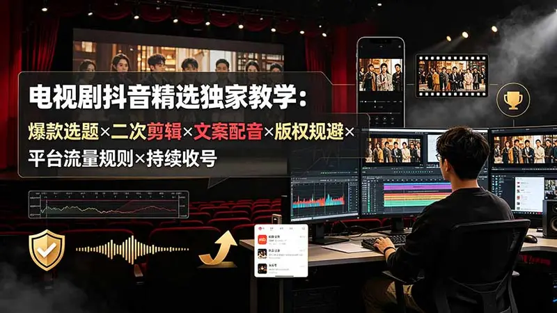 电视剧抖音精选独家教学:爆款选题×二次剪辑×文案配音 第1张 电视剧抖音精选独家教学:爆款选题×二次剪辑×文案配音 第1张