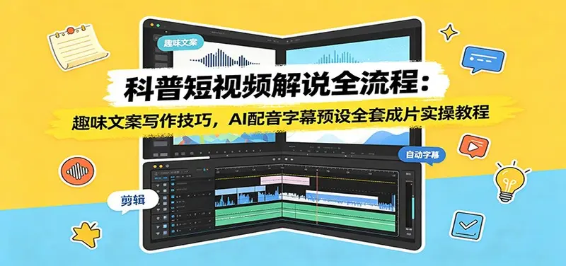 科普短视频解说全流程:AI配音字幕预设全套成片实操教程 第1张 科普短视频解说全流程:AI配音字幕预设全套成片实操教程 第1张