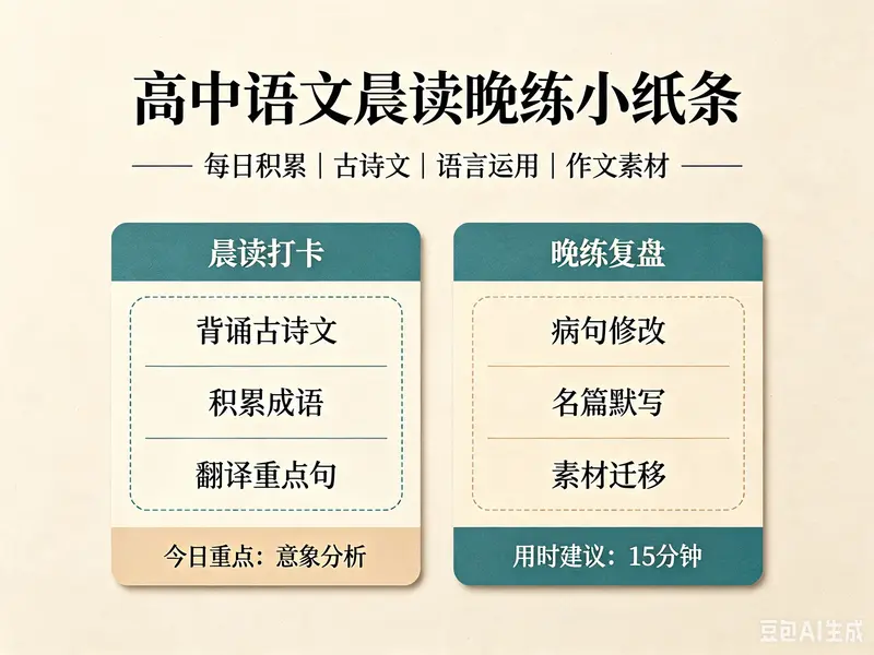 高中语文晨读晚练小纸条电子版 第1张