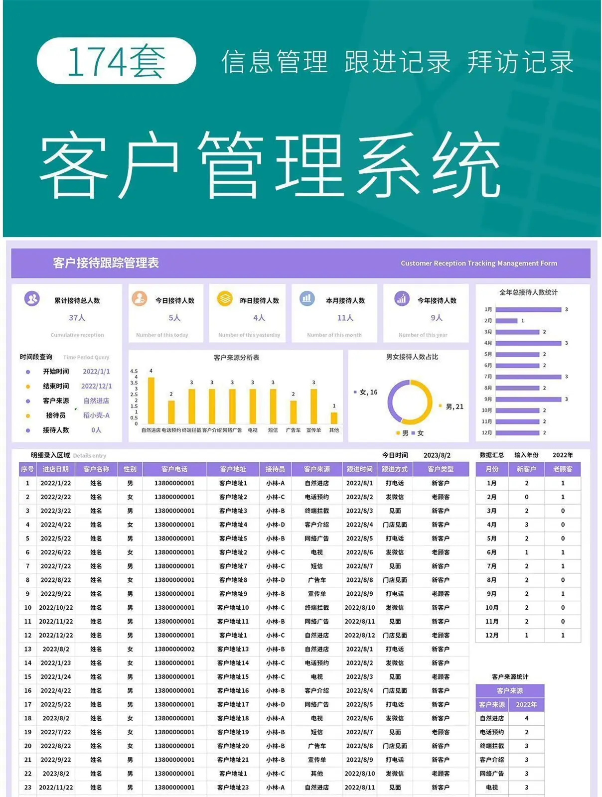 174套CRM客户管理系统Excel表格合集 第1张 174套CRM客户管理系统Excel表格合集 第1张