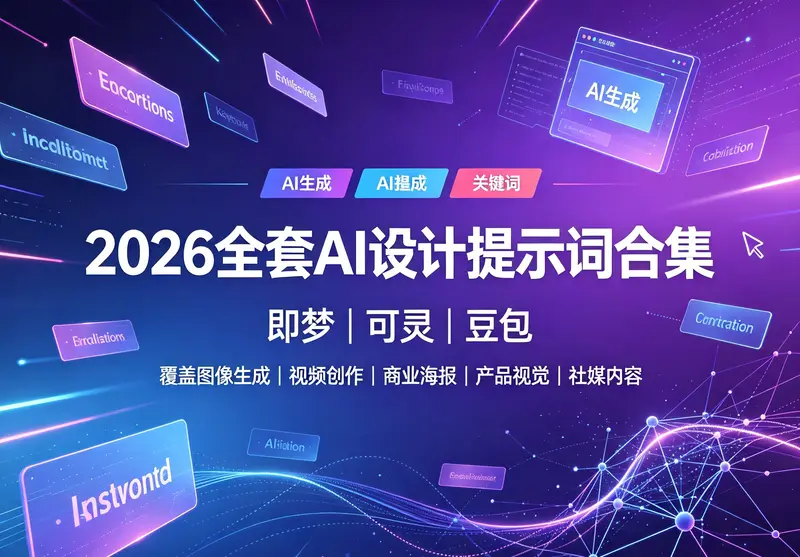 2026全套AI设计提示词合集,即梦+可灵+豆包 第1张 2026全套AI设计提示词合集,即梦+可灵+豆包 第1张
