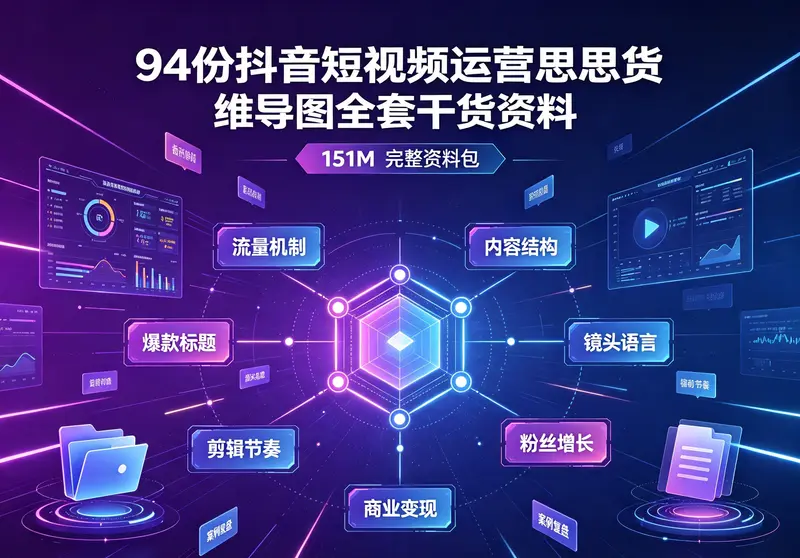 94份抖音短视频运营思维导图全套干货资料【151M】 第1张 94份抖音短视频运营思维导图全套干货资料【151M】 第1张