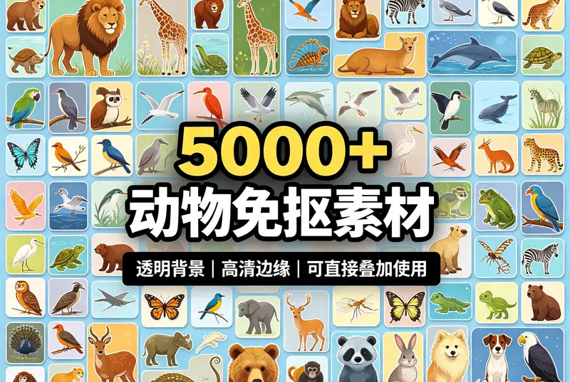 5000多张动物类免抠PNG素材【13.6G】 第1张 5000多张动物类免抠PNG素材【13.6G】 第1张