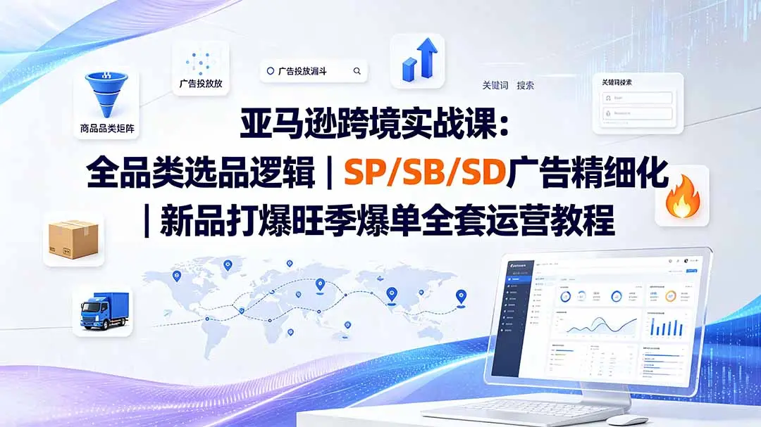 亚马逊跨境实战课-更新:新品打爆旺季爆单全套运营教程 第1张 亚马逊跨境实战课-更新:新品打爆旺季爆单全套运营教程 第1张