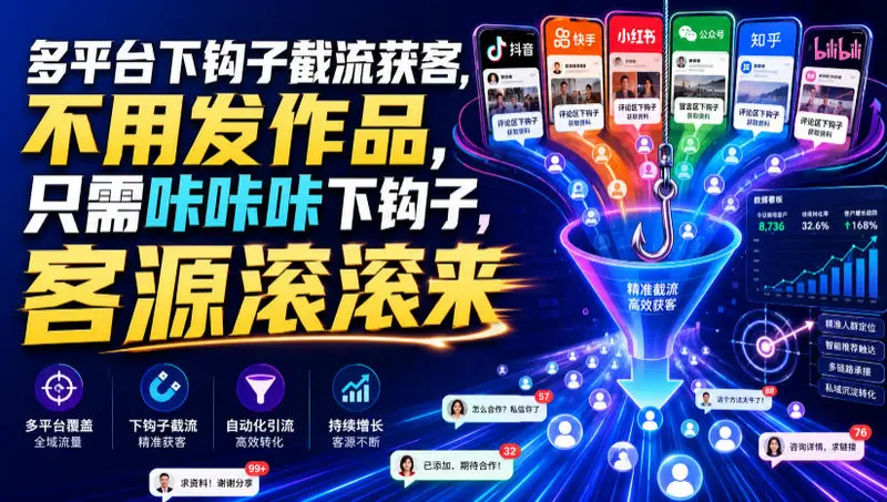 多平台下钩子截流获客,不用发作品 第1张 多平台下钩子截流获客,不用发作品 第1张
