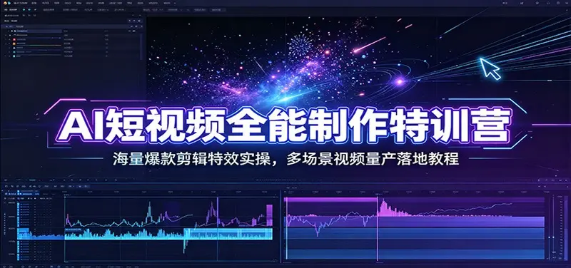 AI短视频全能制作特训营:海量爆款剪辑特效实操 第1张 AI短视频全能制作特训营:海量爆款剪辑特效实操 第1张
