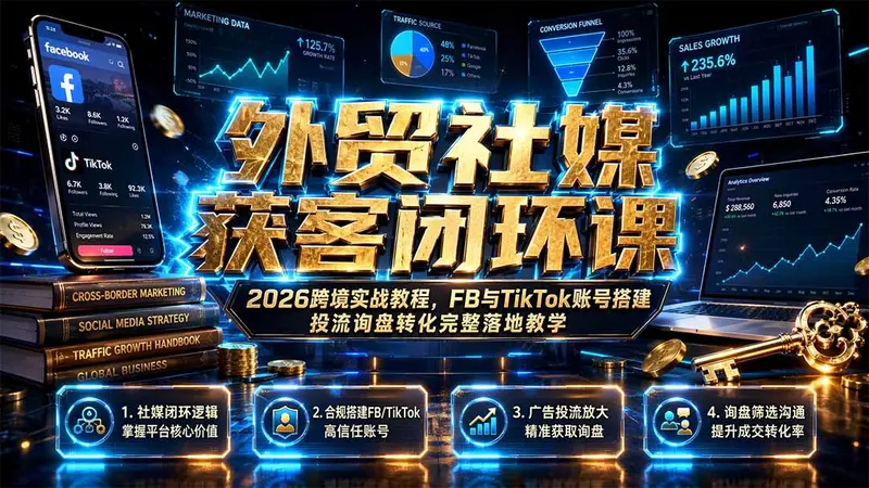 外贸社媒获客闭环课|2026跨境实战教程 第1张 外贸社媒获客闭环课|2026跨境实战教程 第1张