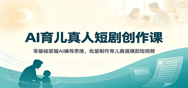 AI育儿真人短剧创作课:批量制作育儿赛道爆款短视频 第1张 AI育儿真人短剧创作课:批量制作育儿赛道爆款短视频 第1张