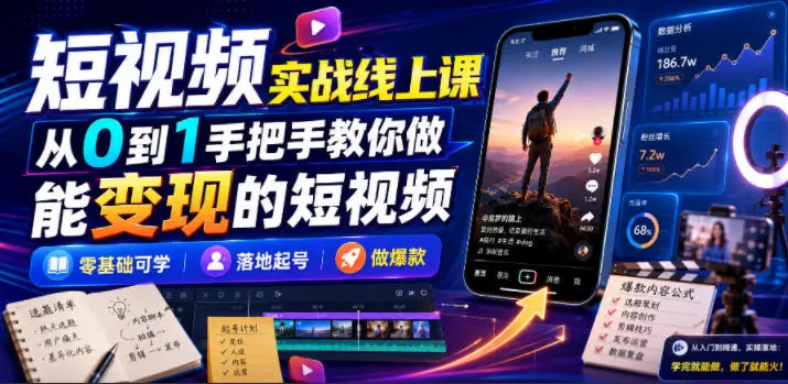 从0到1手把手教你做能变现的短视频 第1张 从0到1手把手教你做能变现的短视频 第1张
