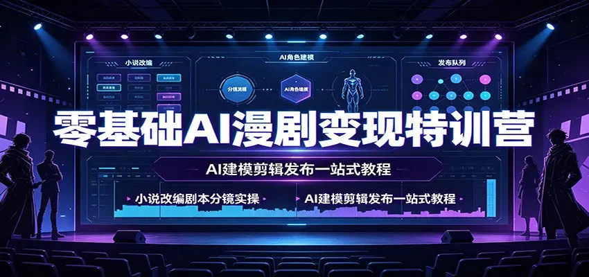 零基础AI漫剧变现特训营:小说改编剧本分镜实操 第1张 零基础AI漫剧变现特训营:小说改编剧本分镜实操 第1张