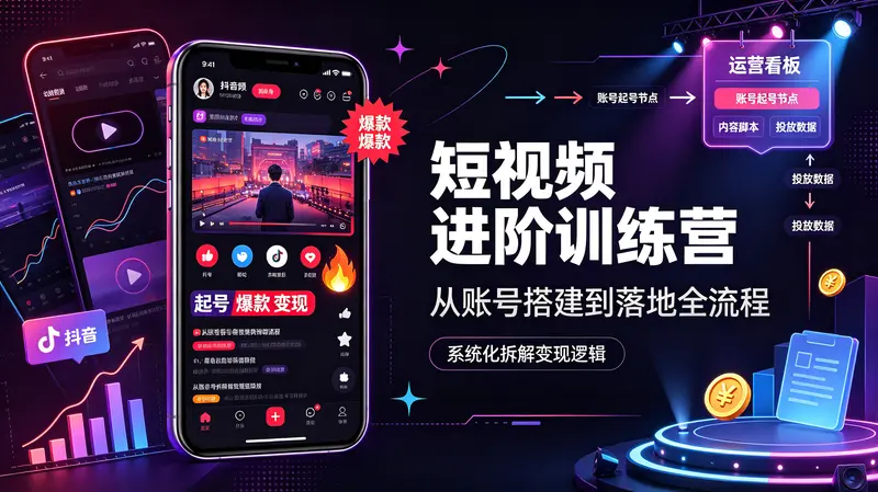 抖音短视频进阶训练营,完整覆盖从账号起号到爆款落地全流程 第1张 抖音短视频进阶训练营,完整覆盖从账号起号到爆款落地全流程 第1张