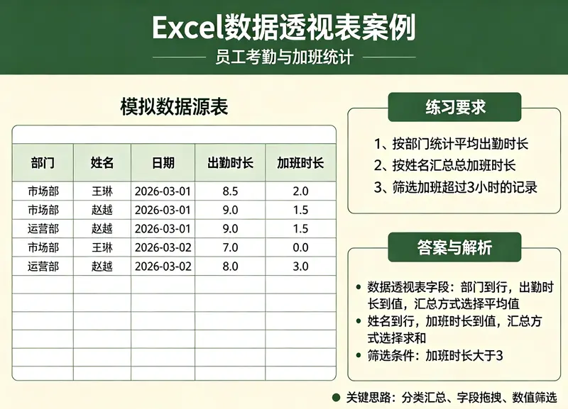 工作中常用的Excel案例练习题,含答案与解析 第1张 工作中常用的Excel案例练习题,含答案与解析 第1张