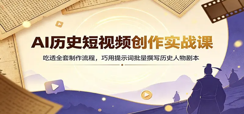 AI历史短视频创作实战课:吃透全套制作流程 第1张 AI历史短视频创作实战课:吃透全套制作流程 第1张