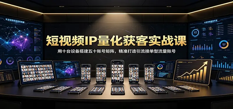 短视频IP量化获客实战课:用十台设备搭建五十账号矩阵 第1张 短视频IP量化获客实战课:用十台设备搭建五十账号矩阵 第1张