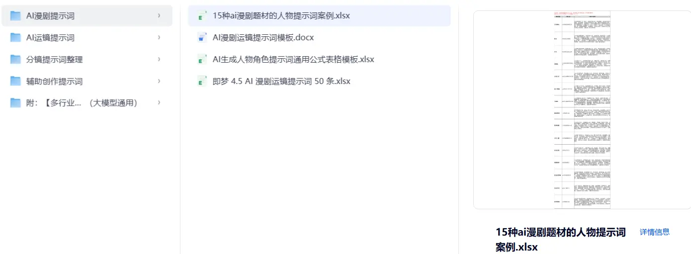 分镜画面提示词资源包+1000个分镜提示词 第3张 分镜画面提示词资源包+1000个分镜提示词 第3张