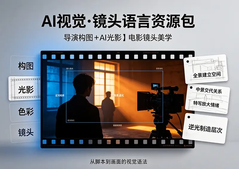 AI视觉·镜头语言资源包|导演构图+AI光影+电影镜头美学 第1张 AI视觉·镜头语言资源包|导演构图+AI光影+电影镜头美学 第1张