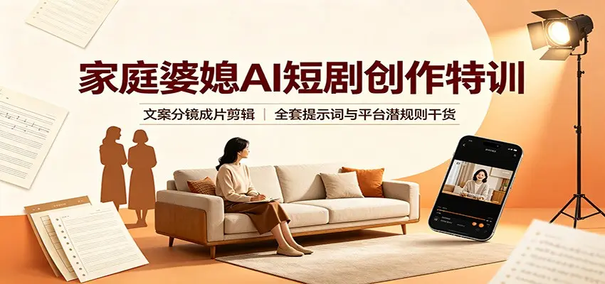 家庭婆媳AI短剧创作特训:文案分镜成片剪辑 第1张 家庭婆媳AI短剧创作特训:文案分镜成片剪辑 第1张
