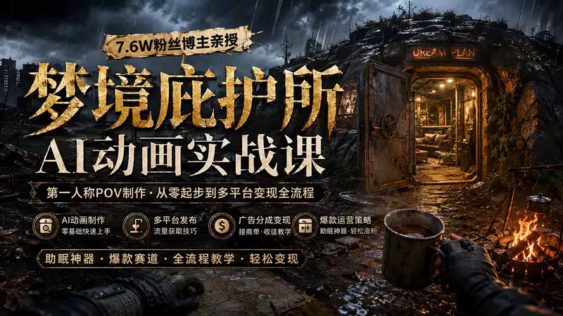 梦境庇护所AI动画实战课 第1张 梦境庇护所AI动画实战课 第1张