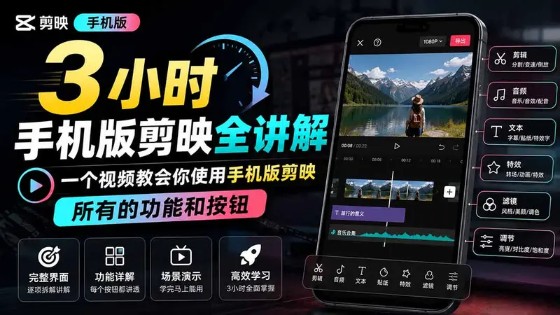 3小时手机版剪映全讲解,所有的功能和按钮 第1张 3小时手机版剪映全讲解,所有的功能和按钮 第1张