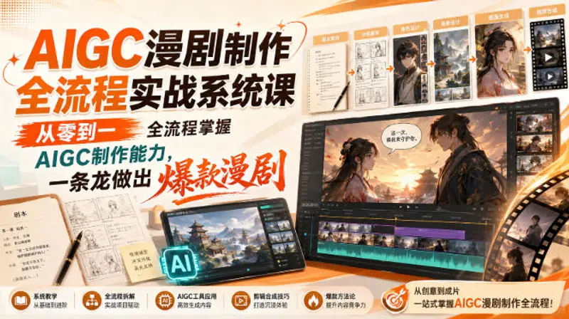 AIGC漫剧制作全流程实战系统课,一条龙做出爆款漫剧 第1张 AIGC漫剧制作全流程实战系统课,一条龙做出爆款漫剧 第1张