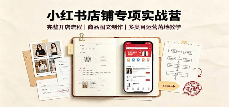 小红书店铺专项实战营:完整开店流程,多类目运营落地教学 第1张 小红书店铺专项实战营:完整开店流程,多类目运营落地教学 第1张