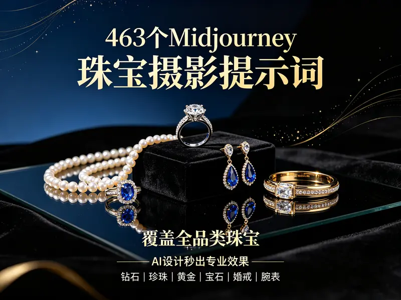 400多个珠宝摄影提示词，覆盖全品类，秒出专业级设计 第1张