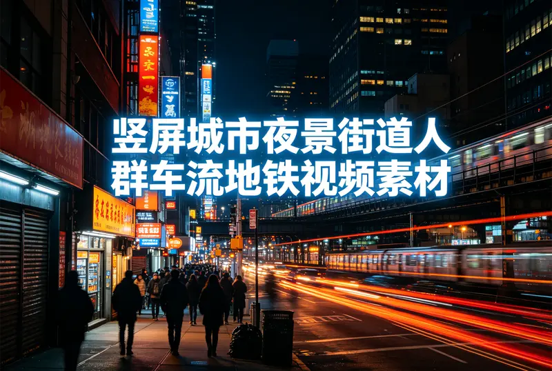 竖屏城市夜景街道人群车流地铁视频素材 第1张 竖屏城市夜景街道人群车流地铁视频素材 第1张