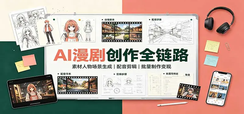 AI漫剧创作全链路:素材人物场景生成,配音剪辑,批量制作 第1张 AI漫剧创作全链路:素材人物场景生成,配音剪辑,批量制作 第1张