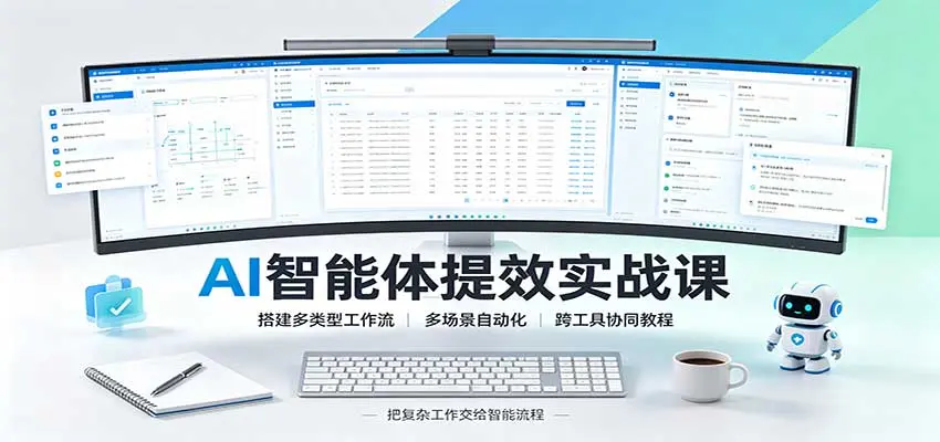 AI智能体提效实战课:搭建多类型工作流,多场景自动化 第1张 AI智能体提效实战课:搭建多类型工作流,多场景自动化 第1张
