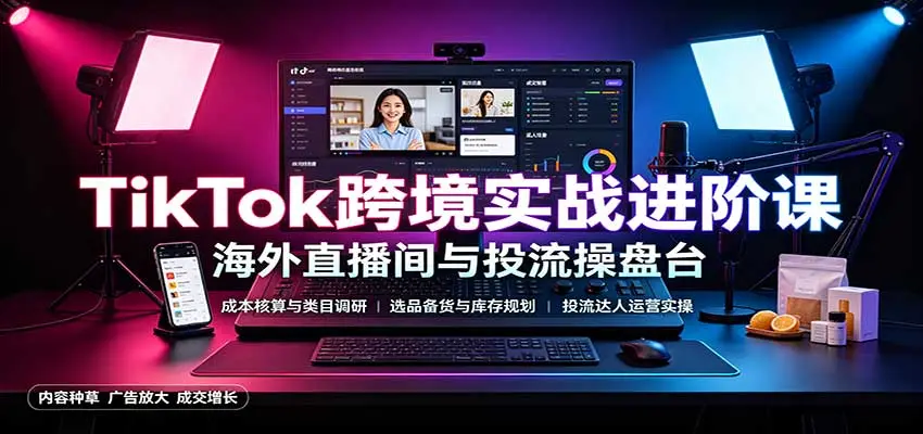 TikTok跨境实战进阶课:成本核算类目调研,选品备货,投流达人运营 第1张 TikTok跨境实战进阶课:成本核算类目调研,选品备货,投流达人运营 第1张