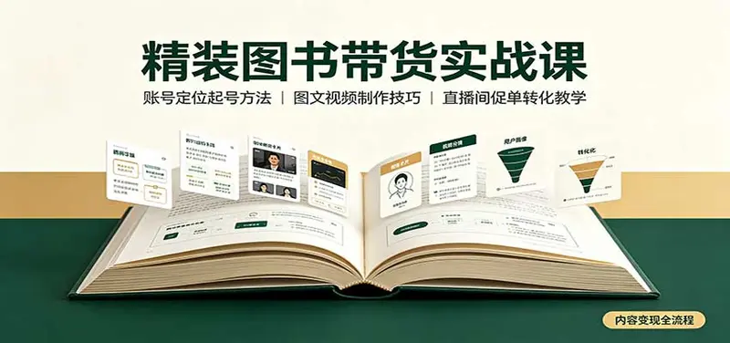 精装图书带货实战课:账号定位起号方法,图文视频制作,促单转化教学 第1张 精装图书带货实战课:账号定位起号方法,图文视频制作,促单转化教学 第1张