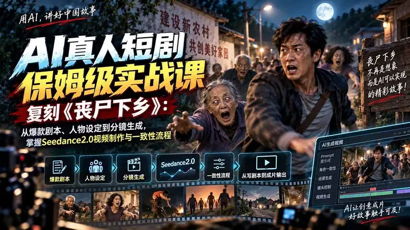 AI真人短剧保姆级实战课,复刻《丧尸下乡》 第1张 AI真人短剧保姆级实战课,复刻《丧尸下乡》 第1张