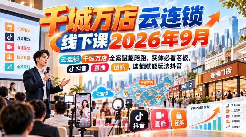 千城万店云连锁线下课2026年9月,云连锁千城万店全案赋能陪跑 第1张 千城万店云连锁线下课2026年9月,云连锁千城万店全案赋能陪跑 第1张